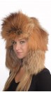 Golden fire fox fur hat Russian style